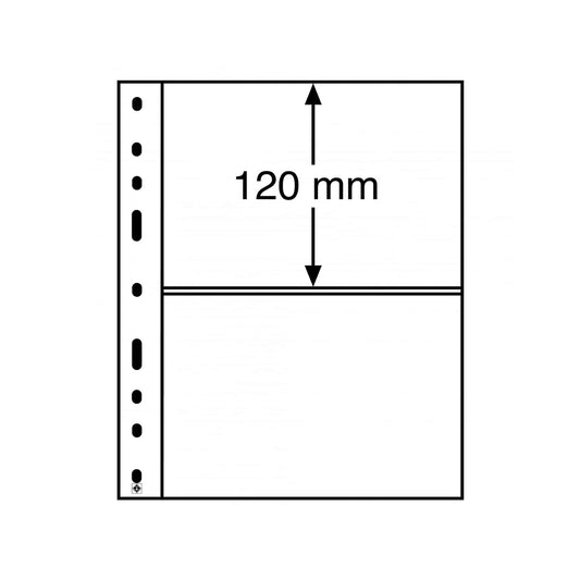 OPTIMA Plastic Pockets, 2-Way Division, Black, Double-Sided