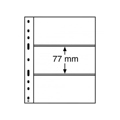 OPTIMA Plastic Pockets, 3-Way Division, Black, Double-Sided