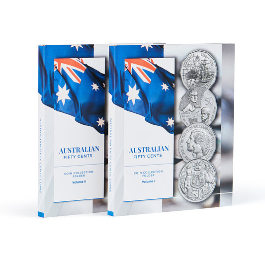 Australian 50c Coin Collection Folders Volume I & II